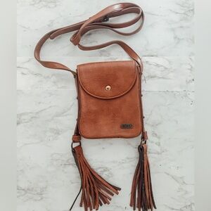 Roxy Brown Crossbody Bag with Tassels